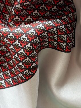 Hardy Amies Silk Pocket Square Grey Black Red Yellow